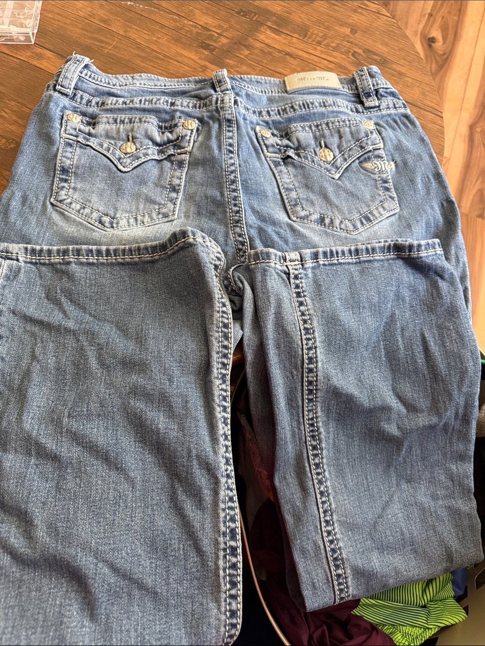 Miss Me Light Blue Boot Cut Jeans with Embellished Back Pockets